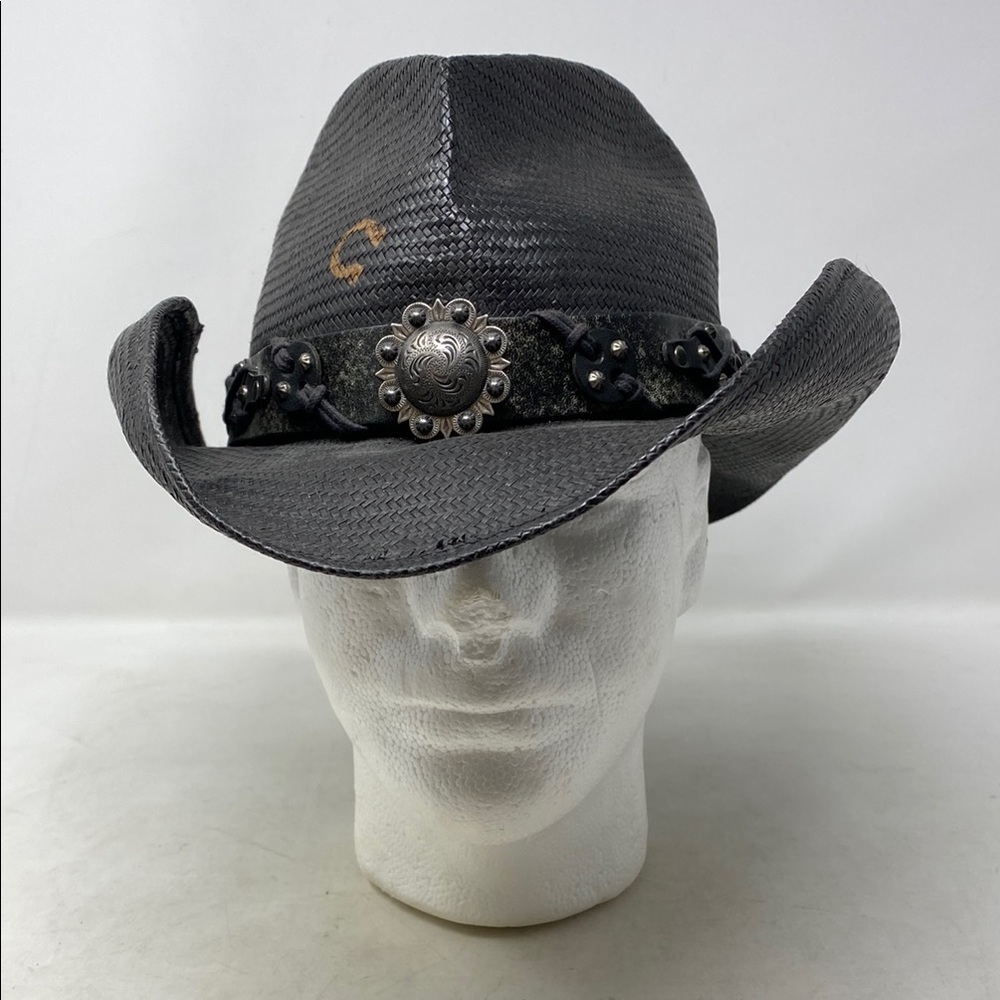 Charlie 1 Horse Hat Co. Black Hat Concho Studded Band Hat